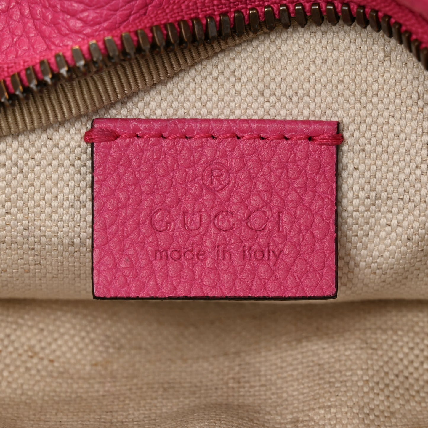 Grained Calfskin Small Logo Belt Bag Box Pink Green