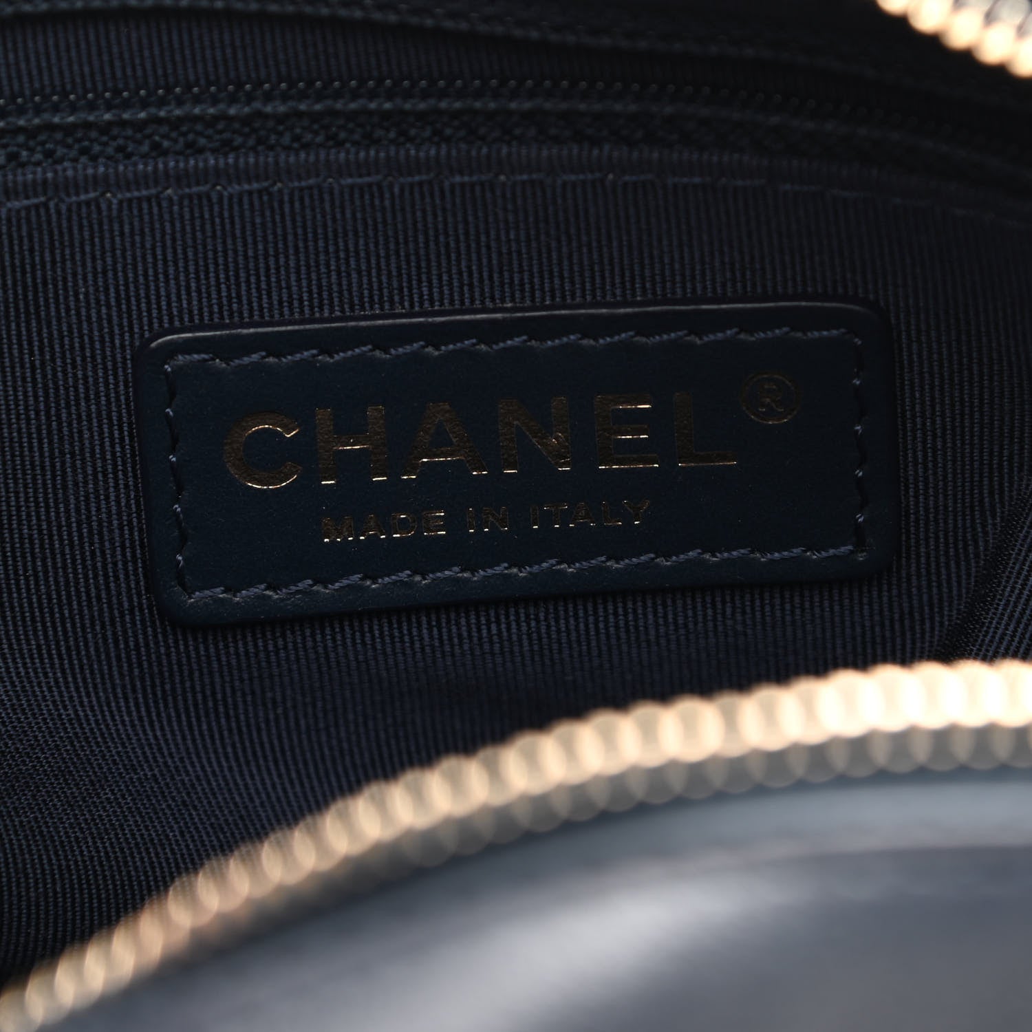 Chanel Calfskin Quilted CC Small Vanity Case Navy 10 of 21