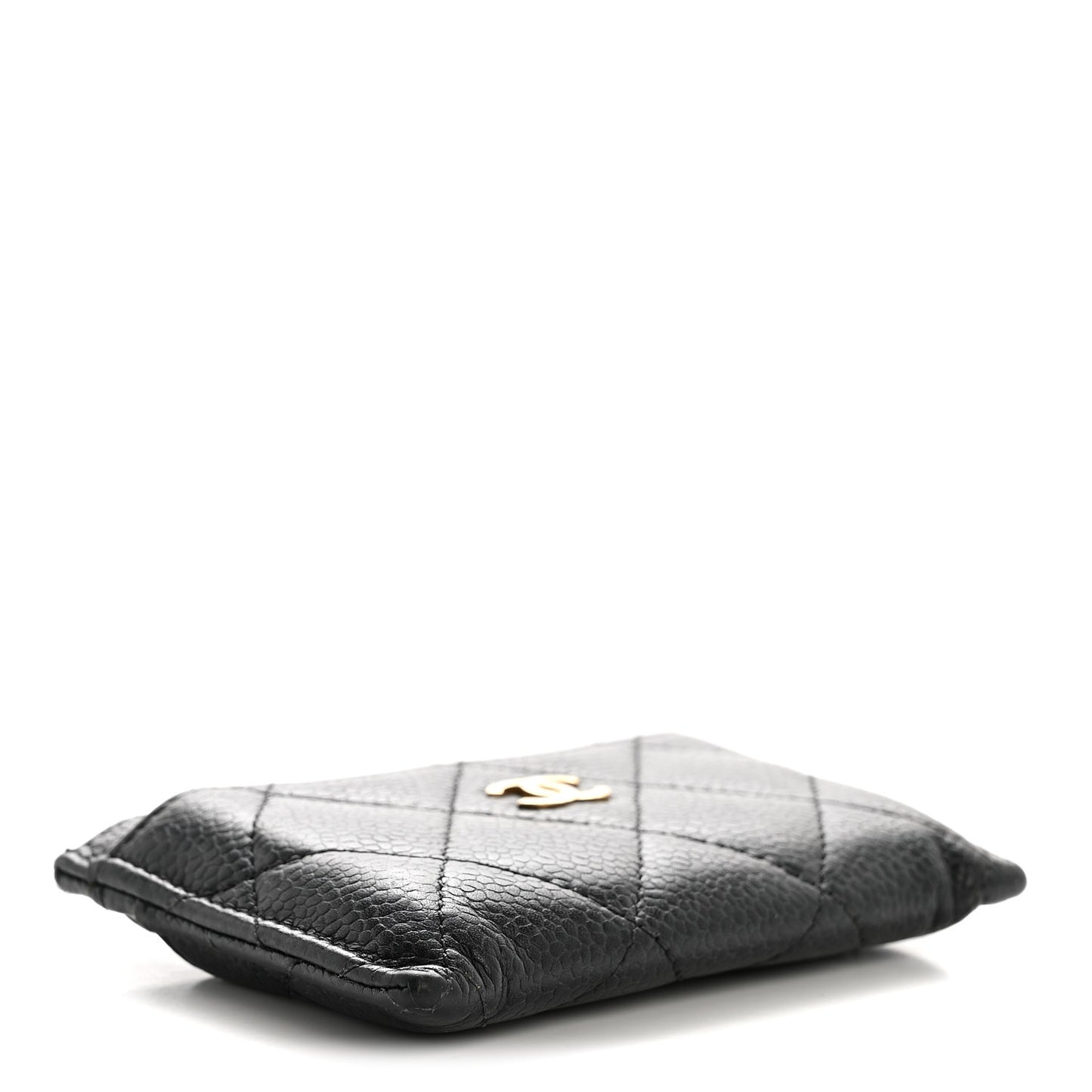 Caviar Quilted Card Holder Black