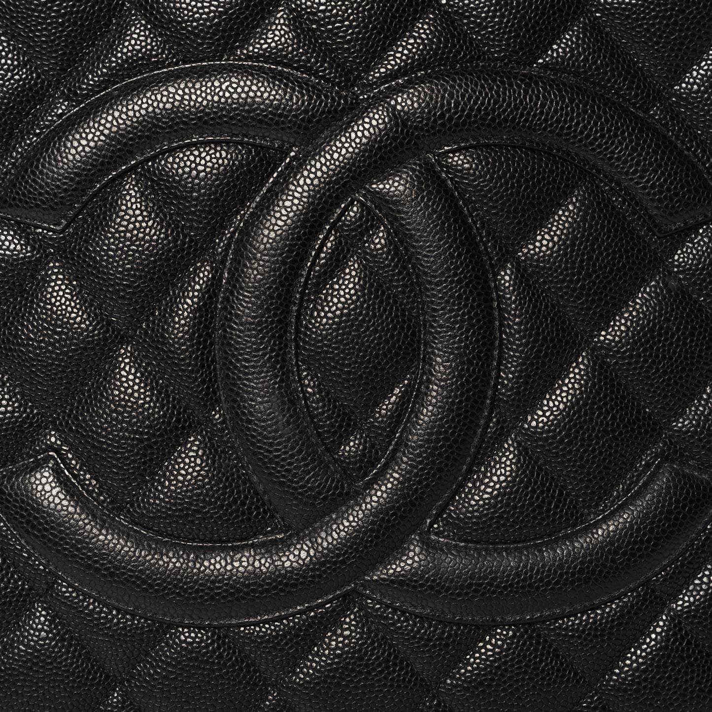 Caviar Quilted Medallion Tote Black
