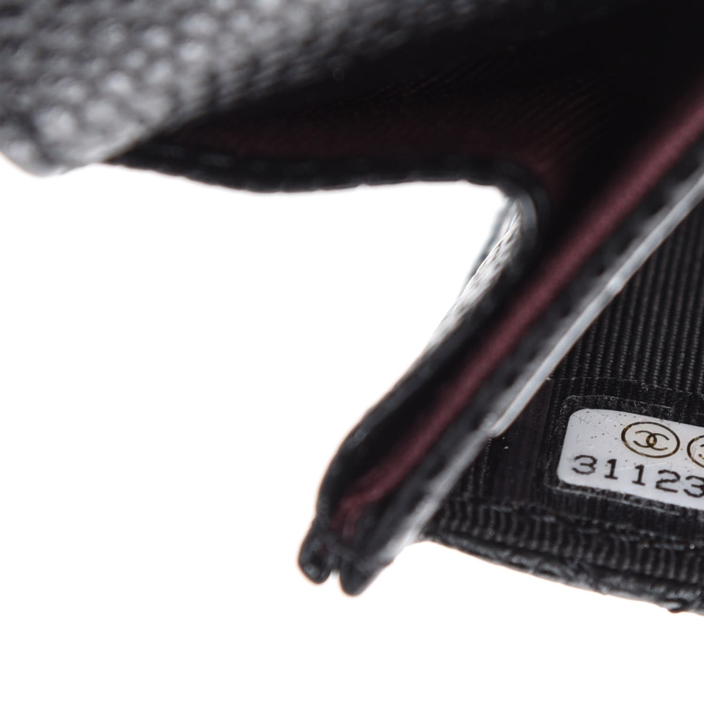 Caviar Quilted Flap Card Holder Wallet Black