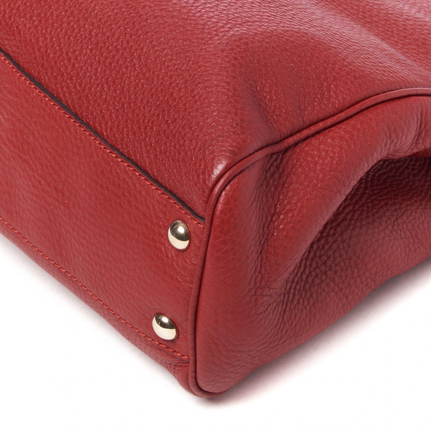 Calfskin Small Bamboo Shopper Tote Red