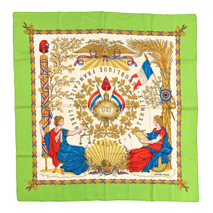 Hermes Silk Republique Francaise Liberte Egalite Fraternite 1789 Scarf 90 1 of 4