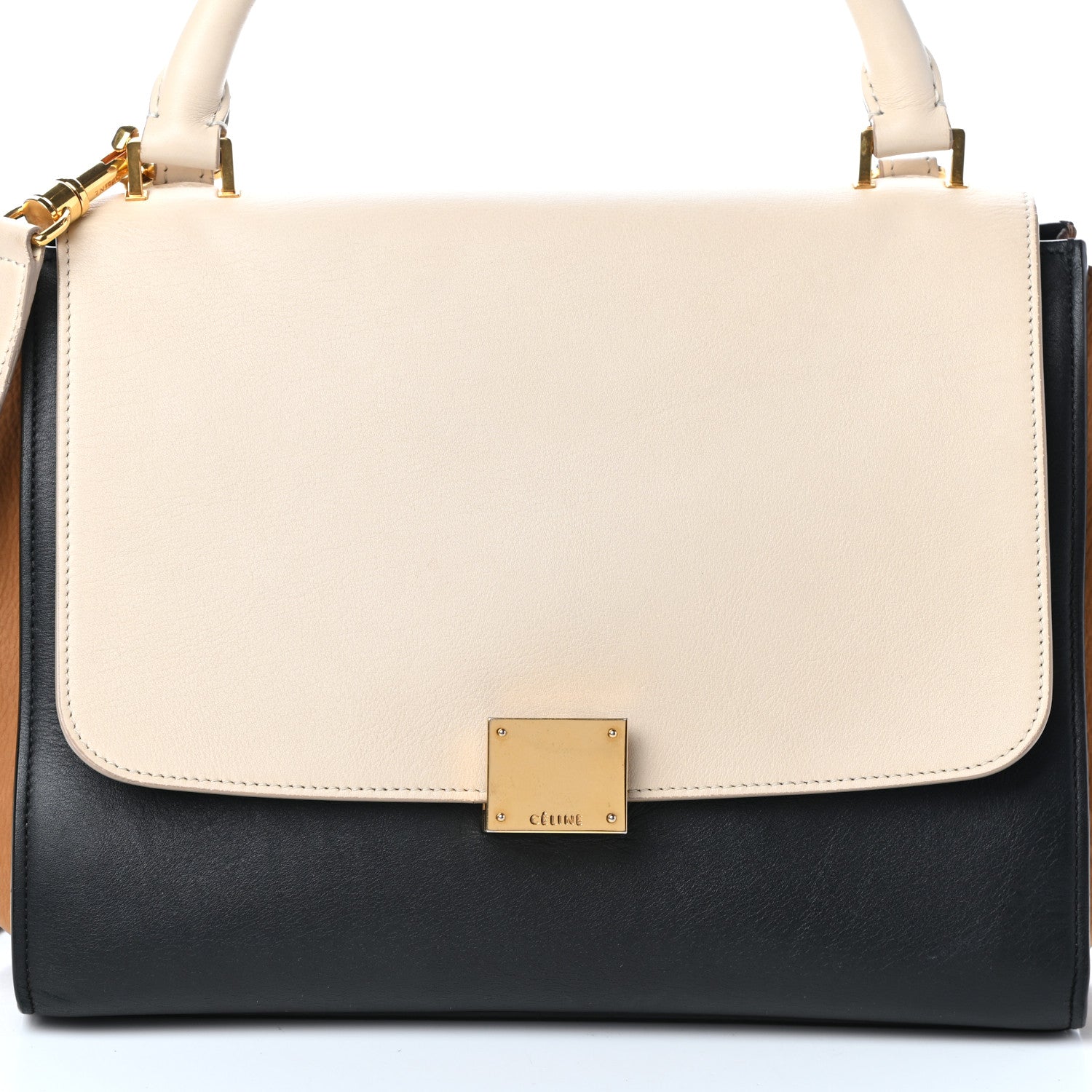 Celine Smooth Calfskin Suede Small Tri-Color Trapeze White 7 of 9