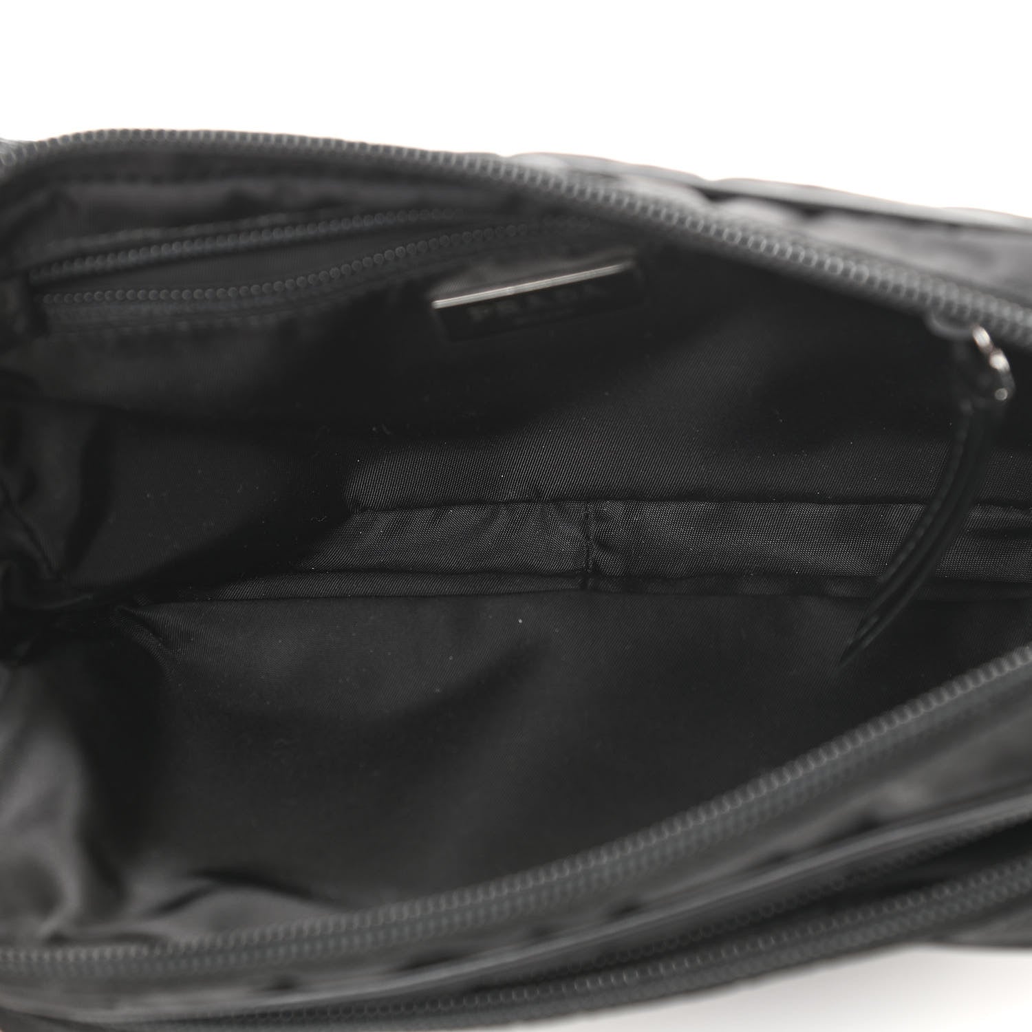 Prada Tessuto Nylon Studded Belt Bag Black White 5 of 10