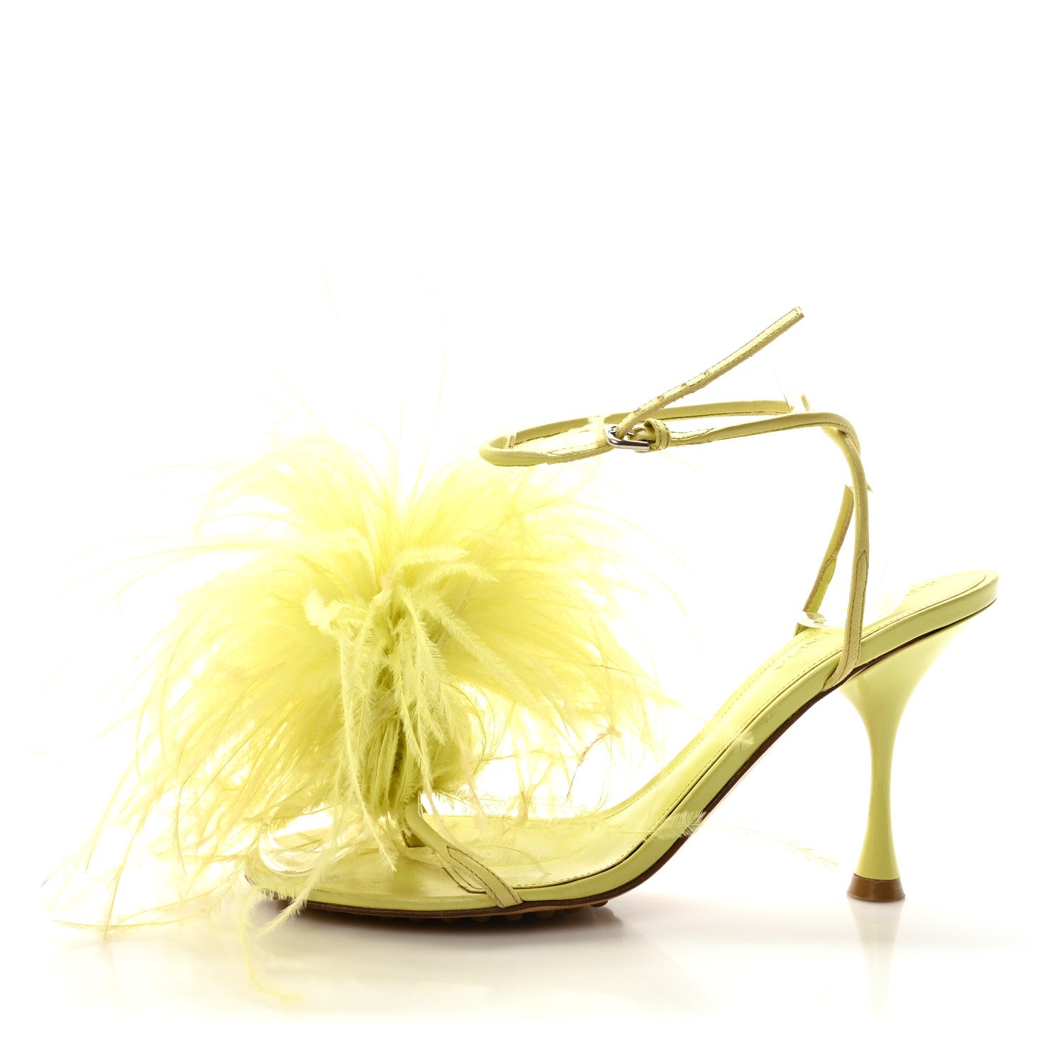 Bottega Veneta Lambskin Feather Dot Sandals 36.5 Seagrass 1 of 8