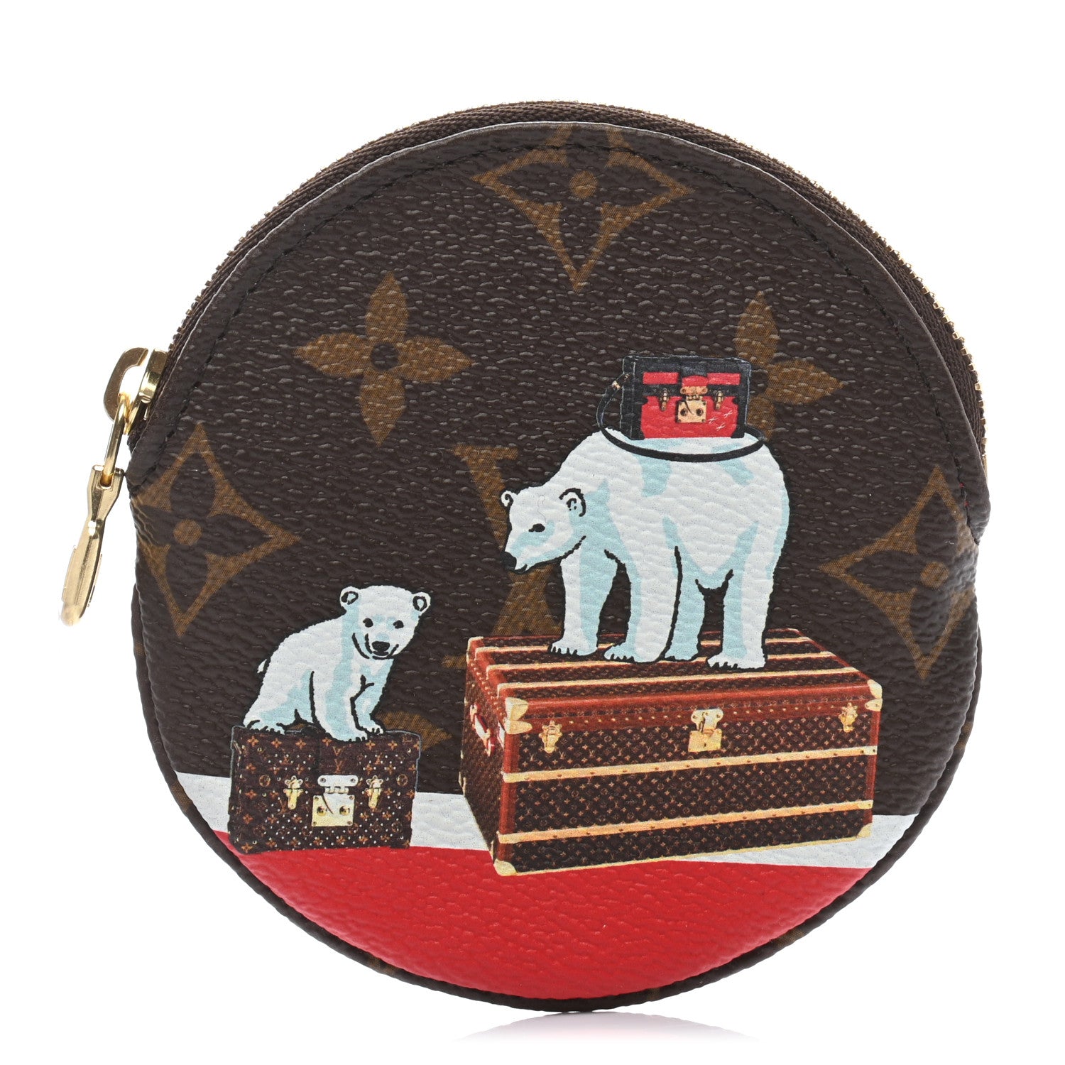 Louis Vuitton Monogram 2017 Christmas Animation Round Coin Purse 1 of 8