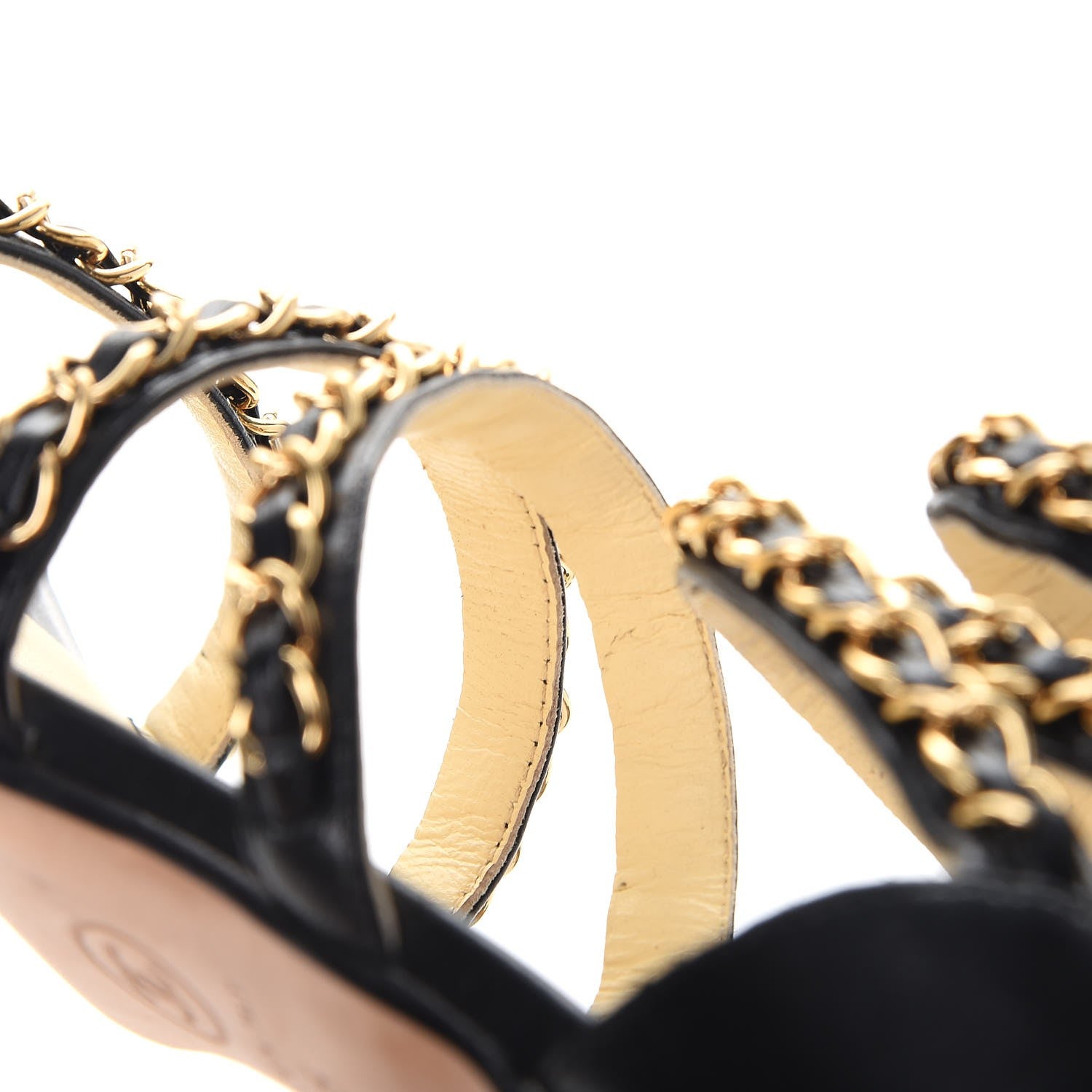Chanel Lambskin CC Chain Sandals 35 Black 15 of 19