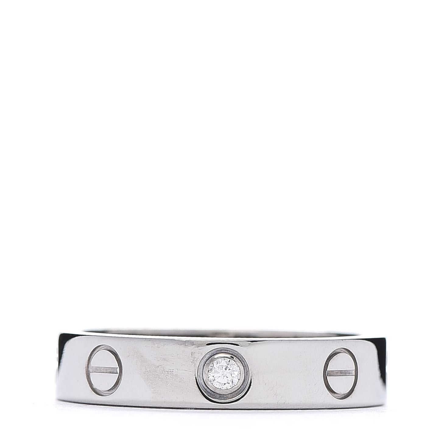18K White Gold Diamond 4mm LOVE Wedding Band Ring 51 5.75