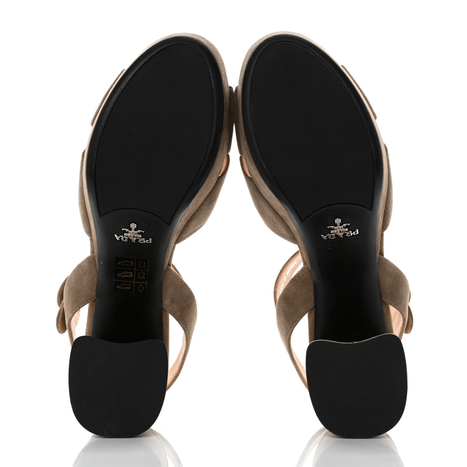 Prada Suede Crisscross Platform 20/65mm Sandals 37.5 Taupe 5 of 8