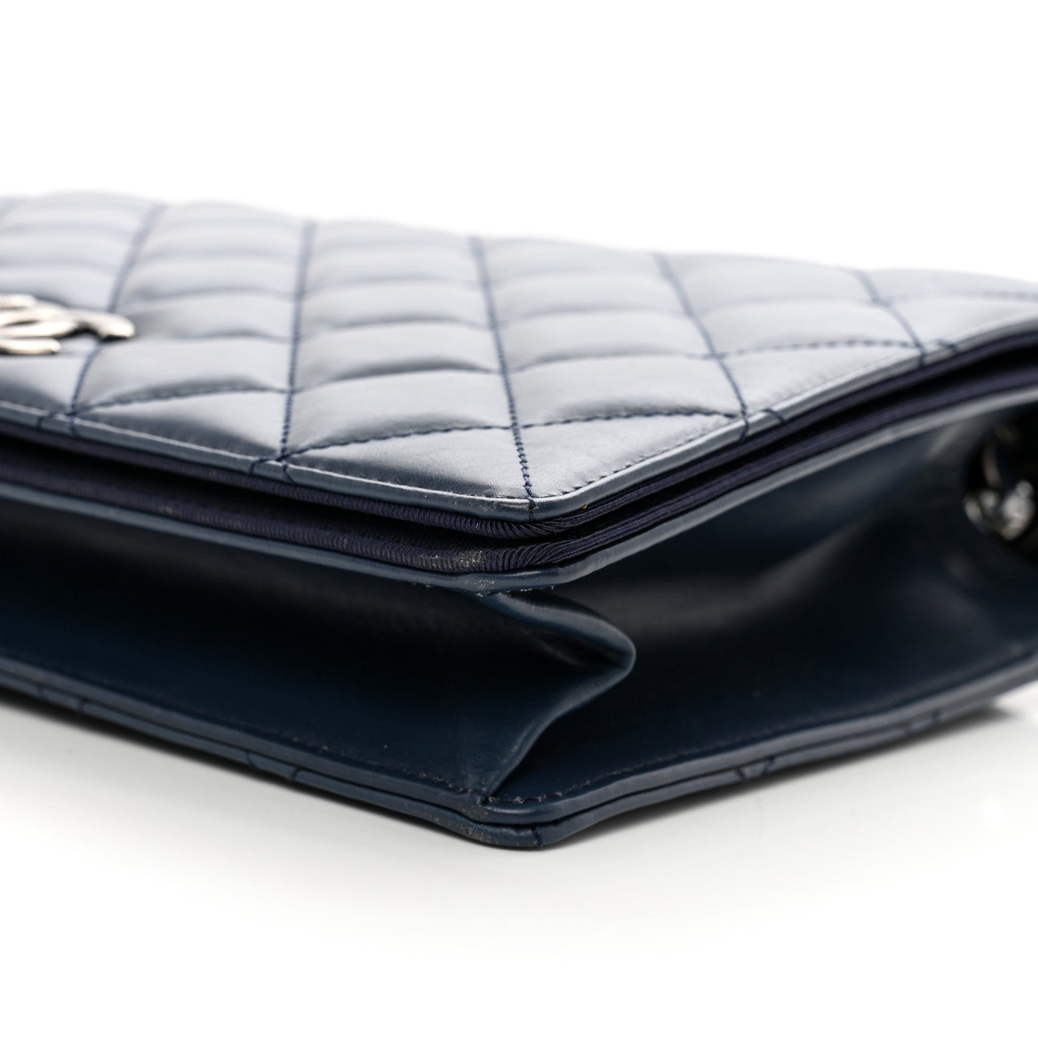 Chanel Calfskin Quilted Ballerine Flap Black Blue 10 of 10