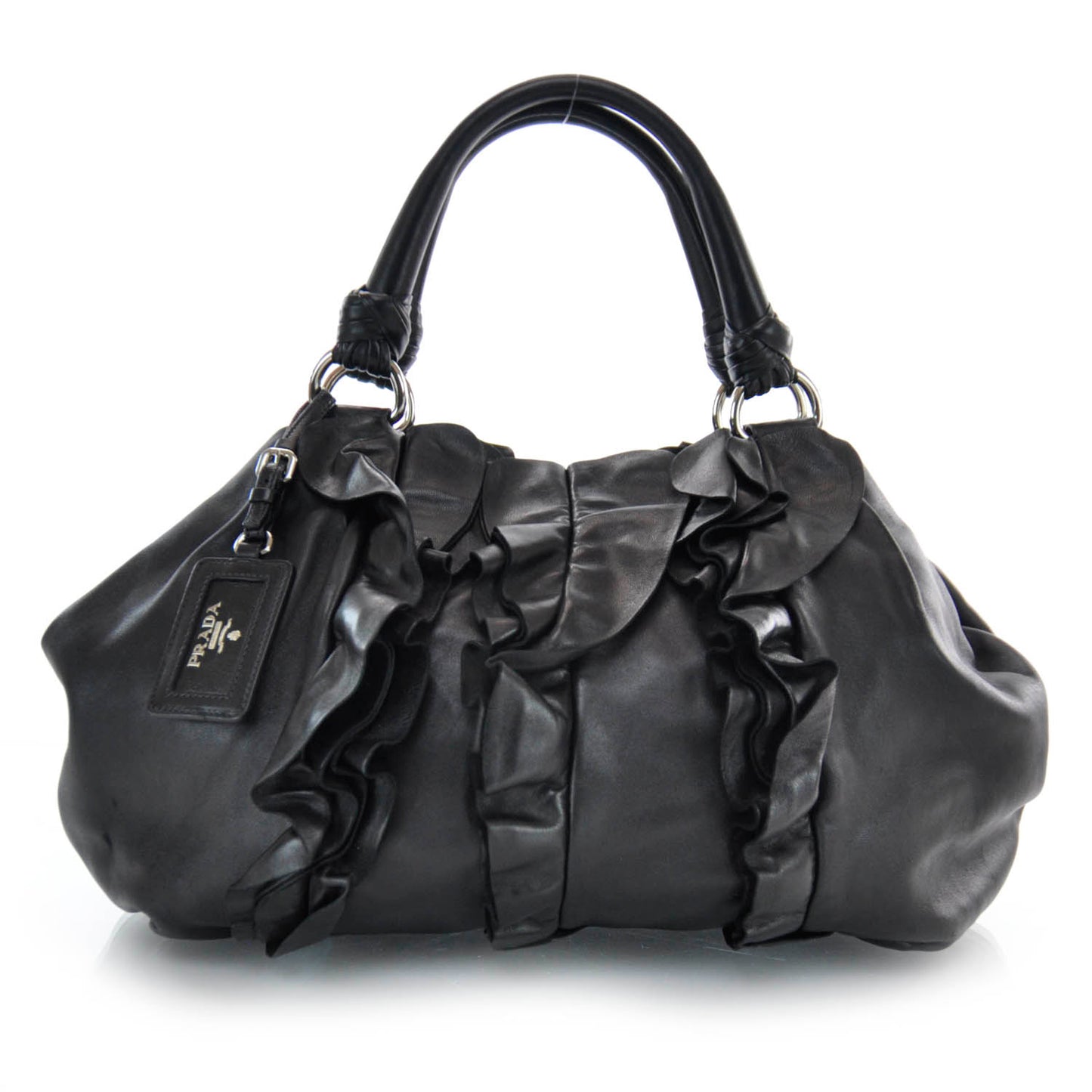 Nappa Ruffle Bag Black