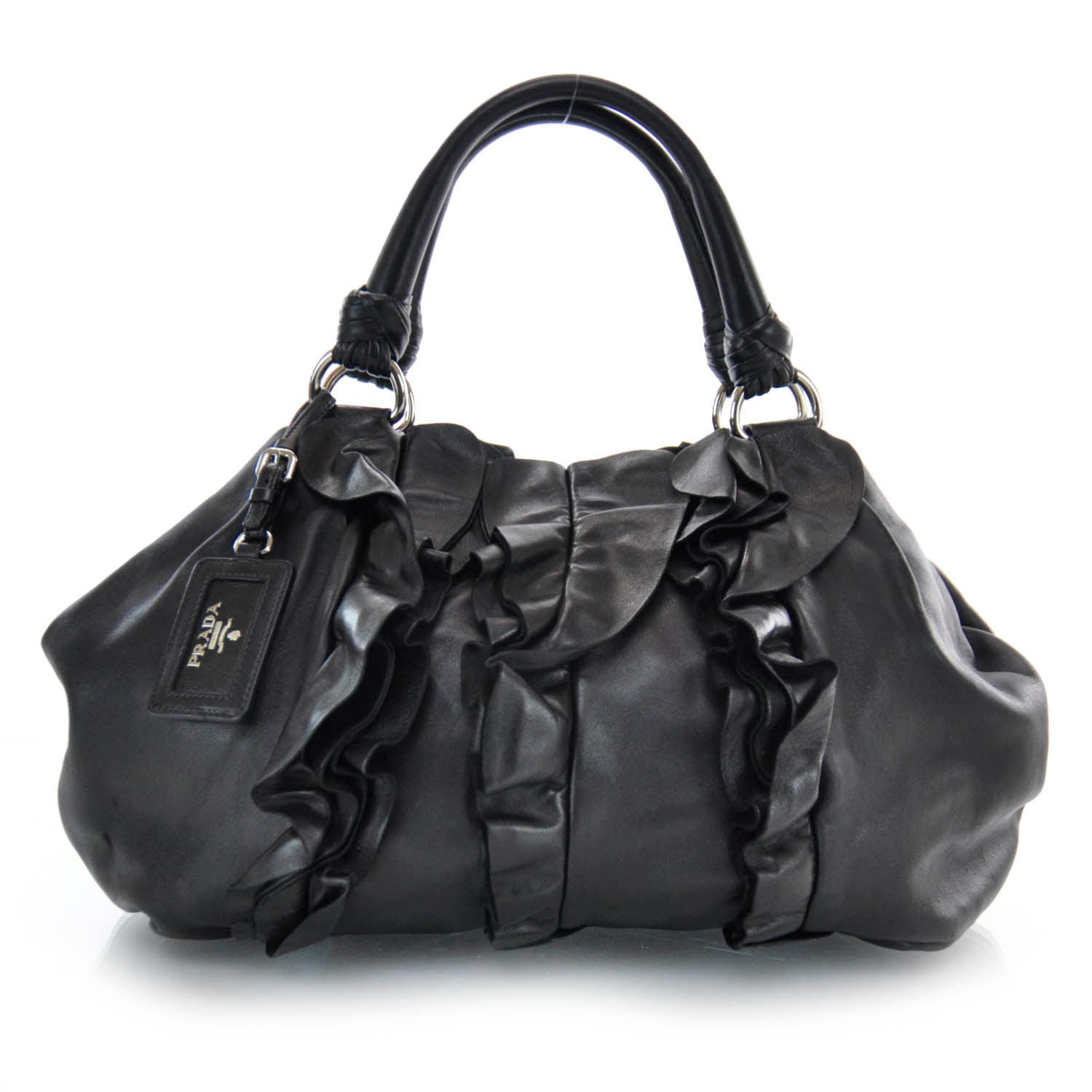 Prada Nappa Ruffle Bag Black 1 of 7