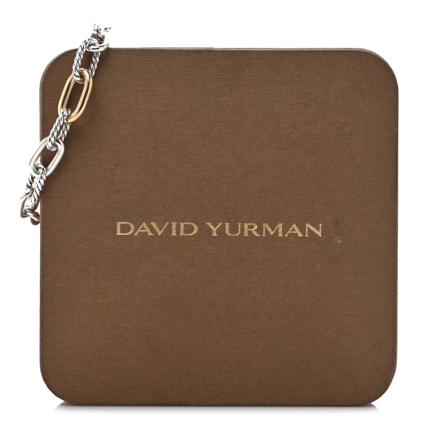 David Yurman Sterling Silver 18K Yellow Gold 8.5mm DY Madison Chain Bracelet 4 of 4
