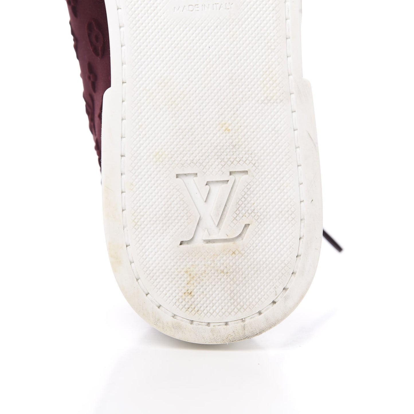 Neoprene Suede Embossed Monogram Stellar Low Top Sneakers 35.5 Burgundy