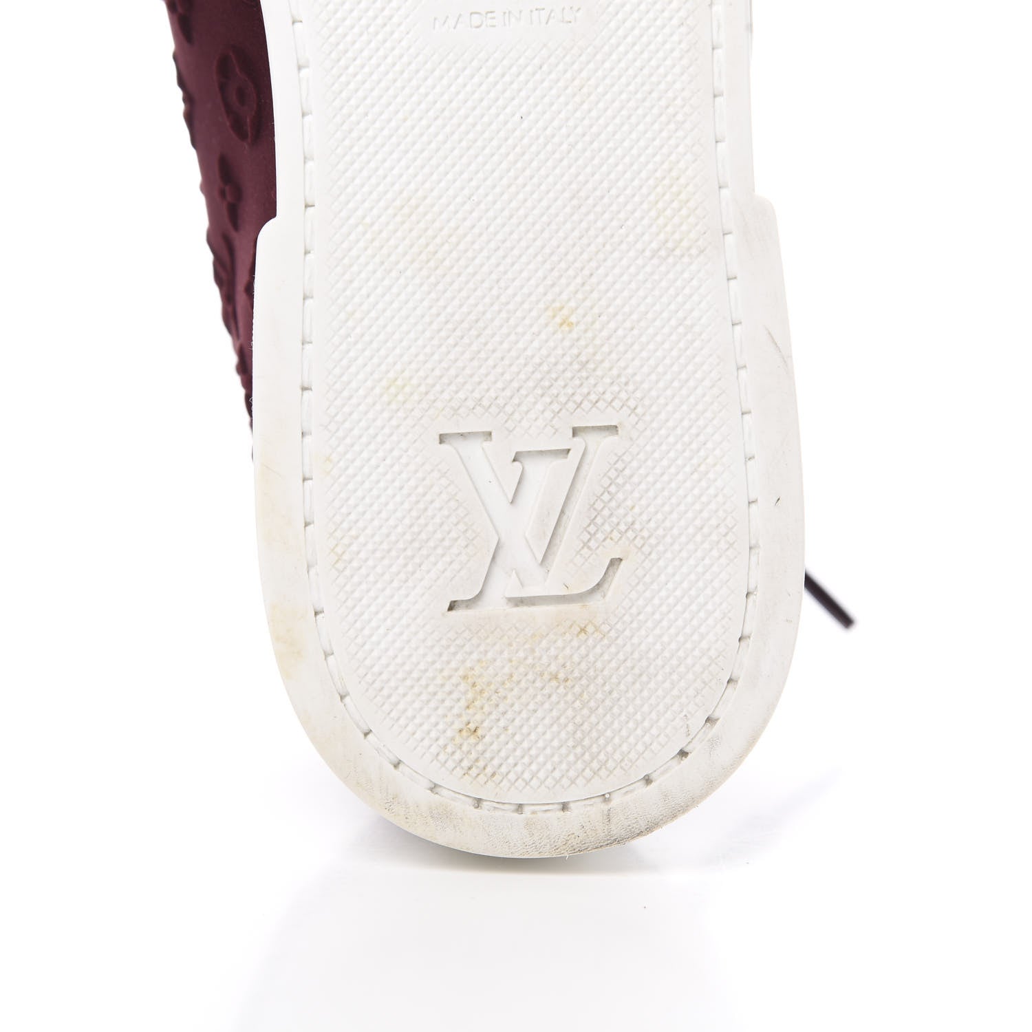 Louis Vuitton Neoprene Suede Embossed Monogram Stellar Low Top Sneakers 35.5 Burgundy 7 of 10