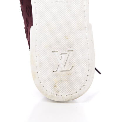 Louis Vuitton Neoprene Suede Embossed Monogram Stellar Low Top Sneakers 35.5 Burgundy 7 of 10