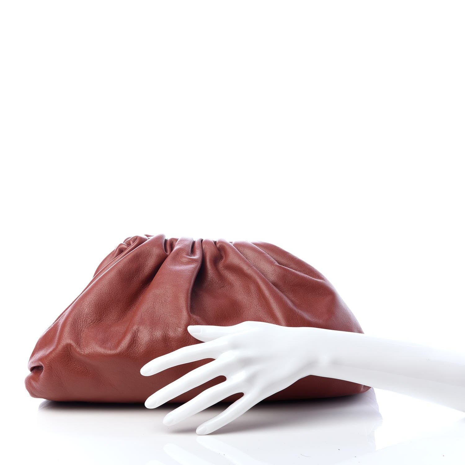 Bottega Veneta Smooth Butter Calf The Pouch Oversized Clutch Rust 2 of 8
