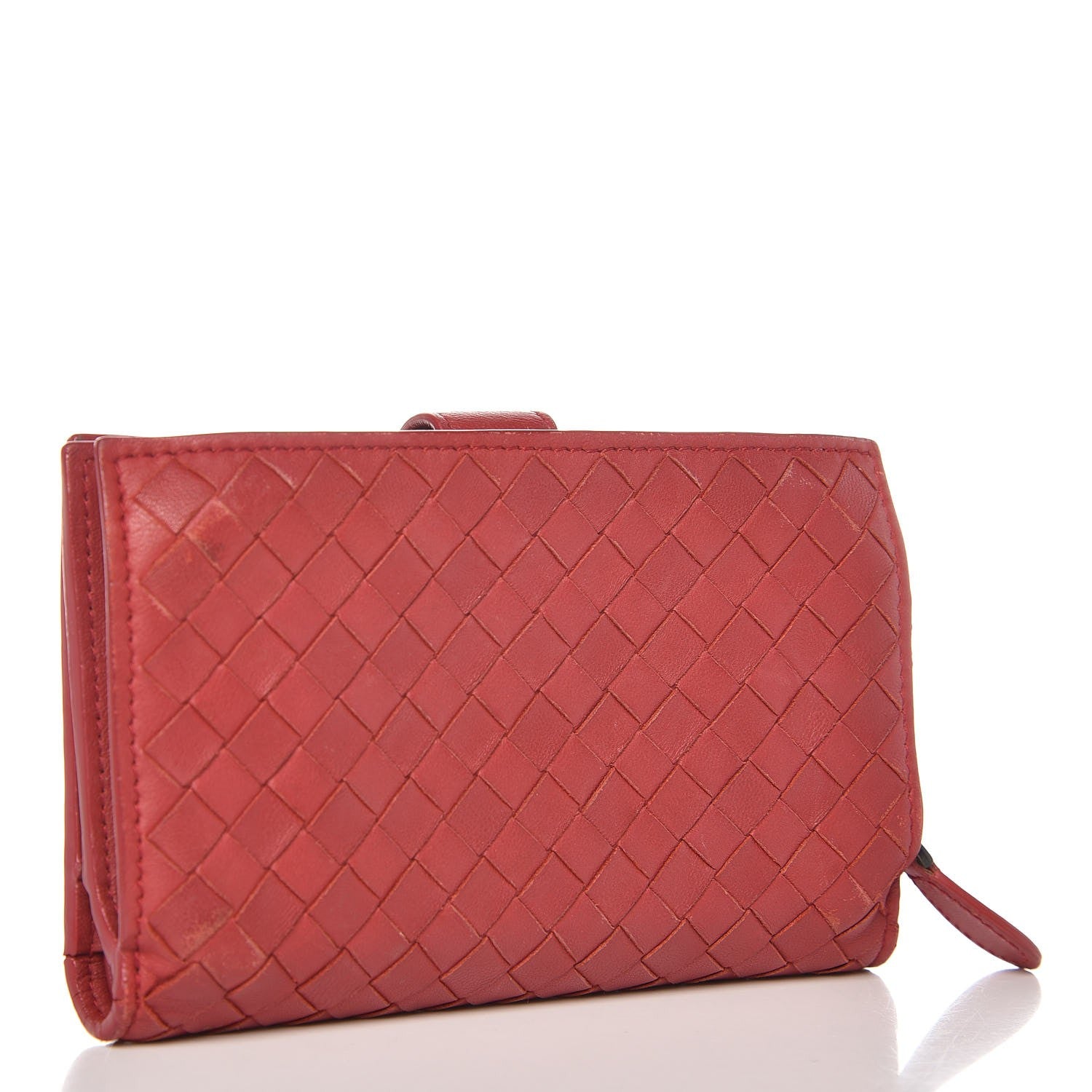 Bottega Veneta Nappa Intrecciato French Wallet China Red 3 of 12