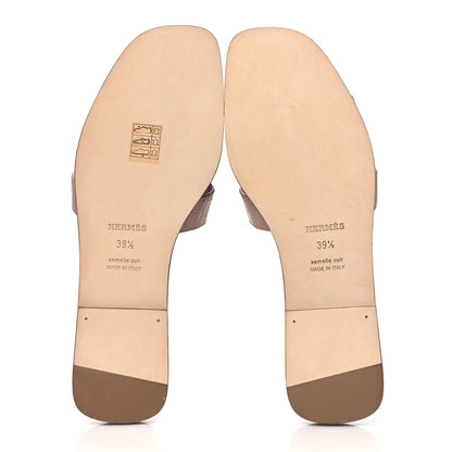 Hermes Matte Crocodile Oran Sandals 39.5 Blush 5 of 9