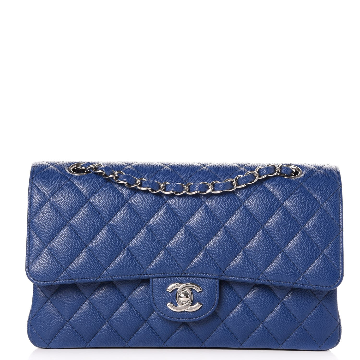 Chanel Caviar Quilted Medium Double Flap Dark Blue 1 of 9