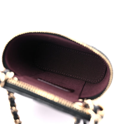 Chanel Caviar Quilted Small Vertical Coco Beauty Vanity Case With Chain Black 5 of 9