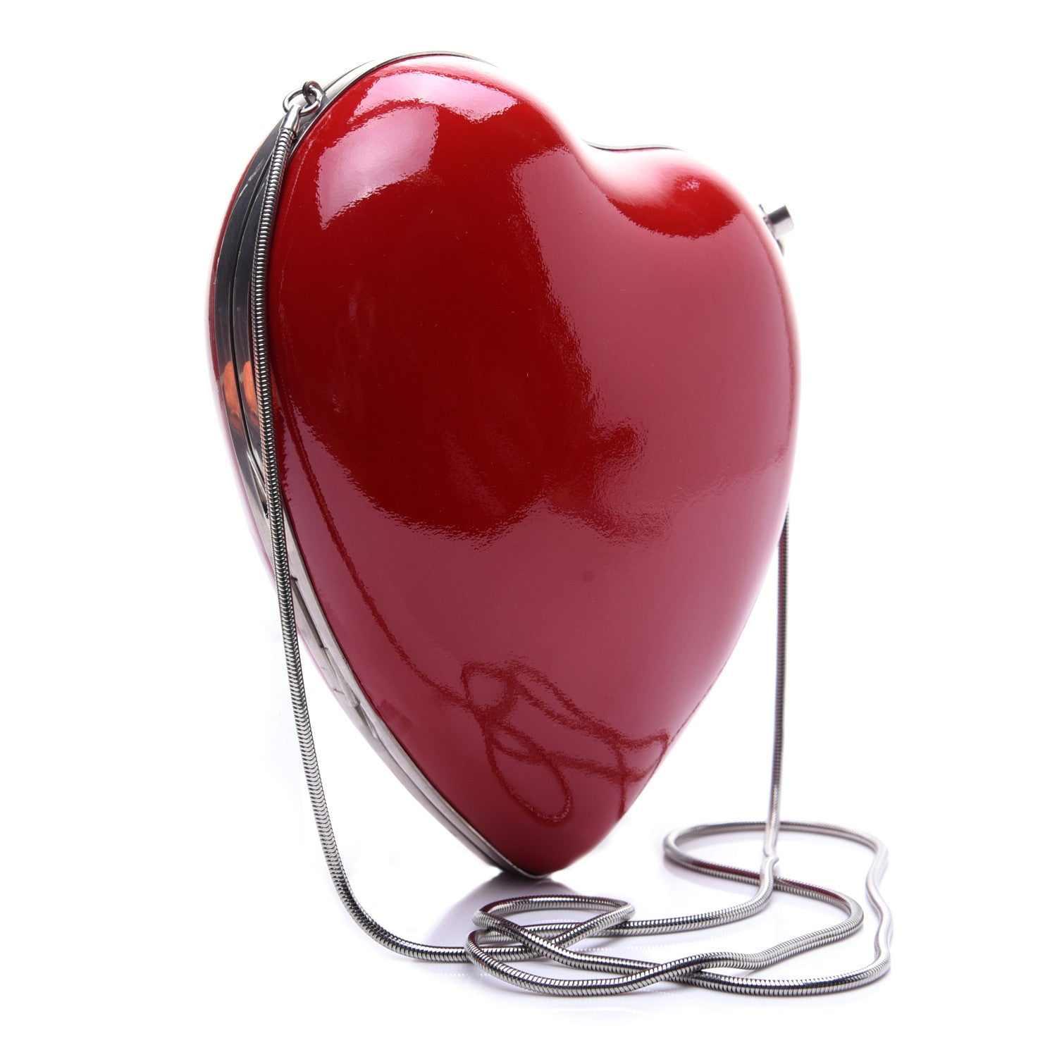 Saint Laurent Smooth Calfskin Heart Monogram Love Box Crossbody Red 3 of 14