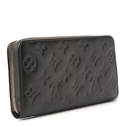 Louis Vuitton Lambskin Embossed Monogram Coussin Zippy Wallet Anthracite 3 of 6