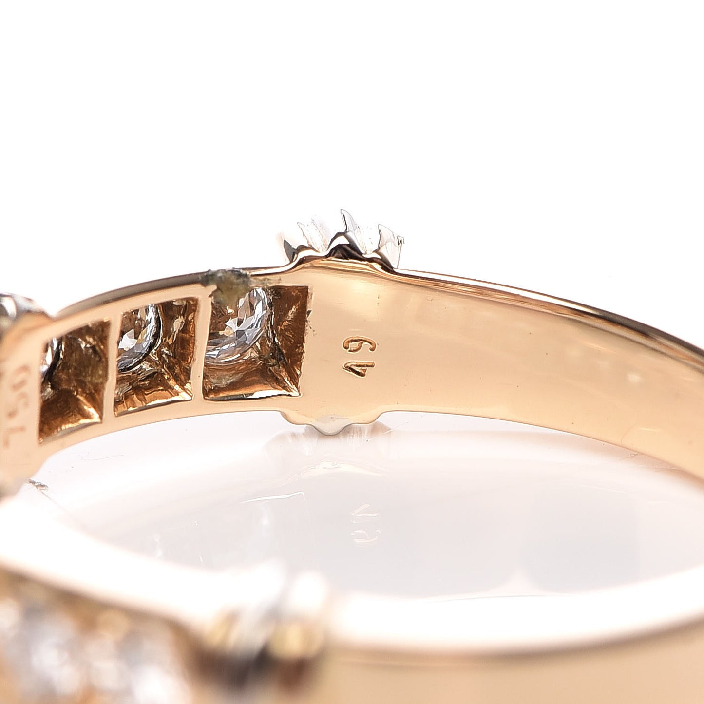 18K Yellow White Gold Diamond Contessa Band Ring 49 4.75