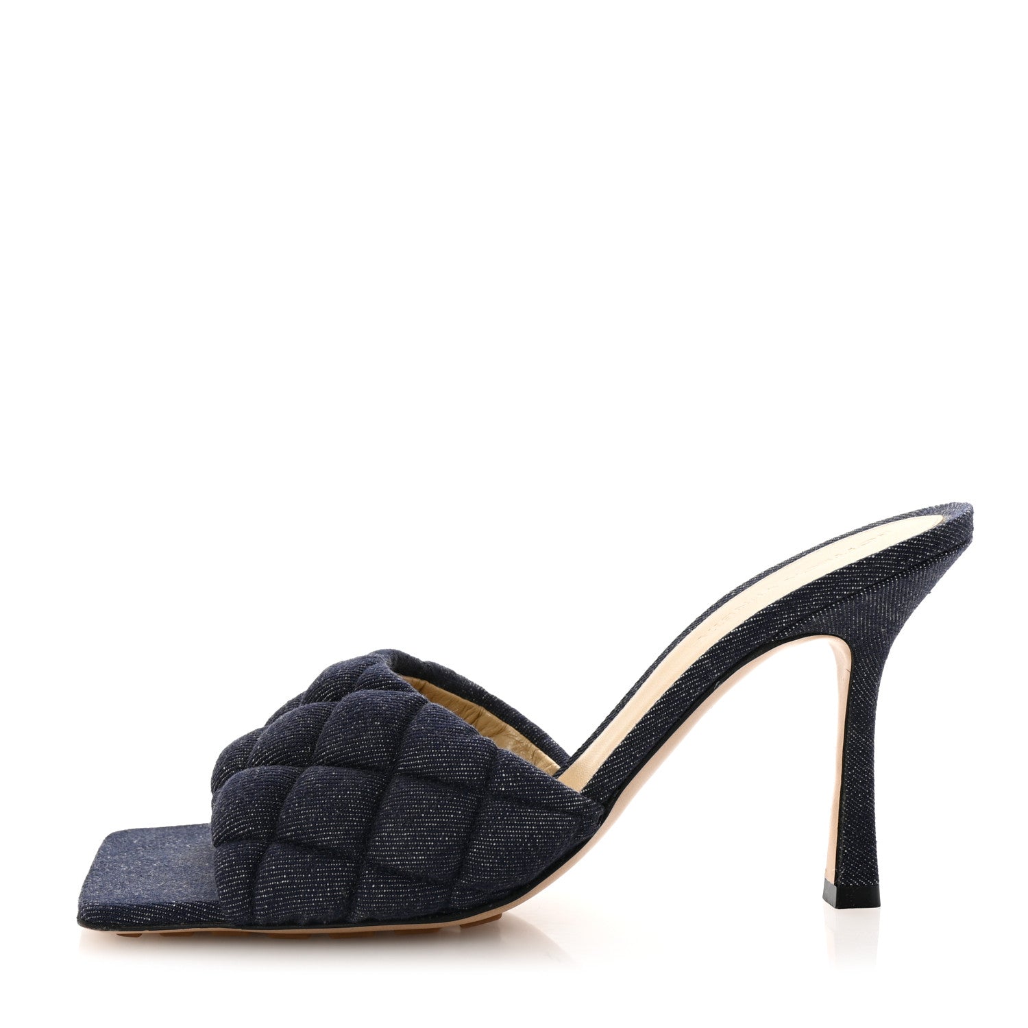 Bottega Veneta Denim Matelasse Padded Mule Sandals 38.5 Indigo 1 of 9