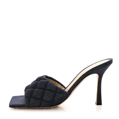Bottega Veneta Denim Matelasse Padded Mule Sandals 38.5 Indigo 1 of 9