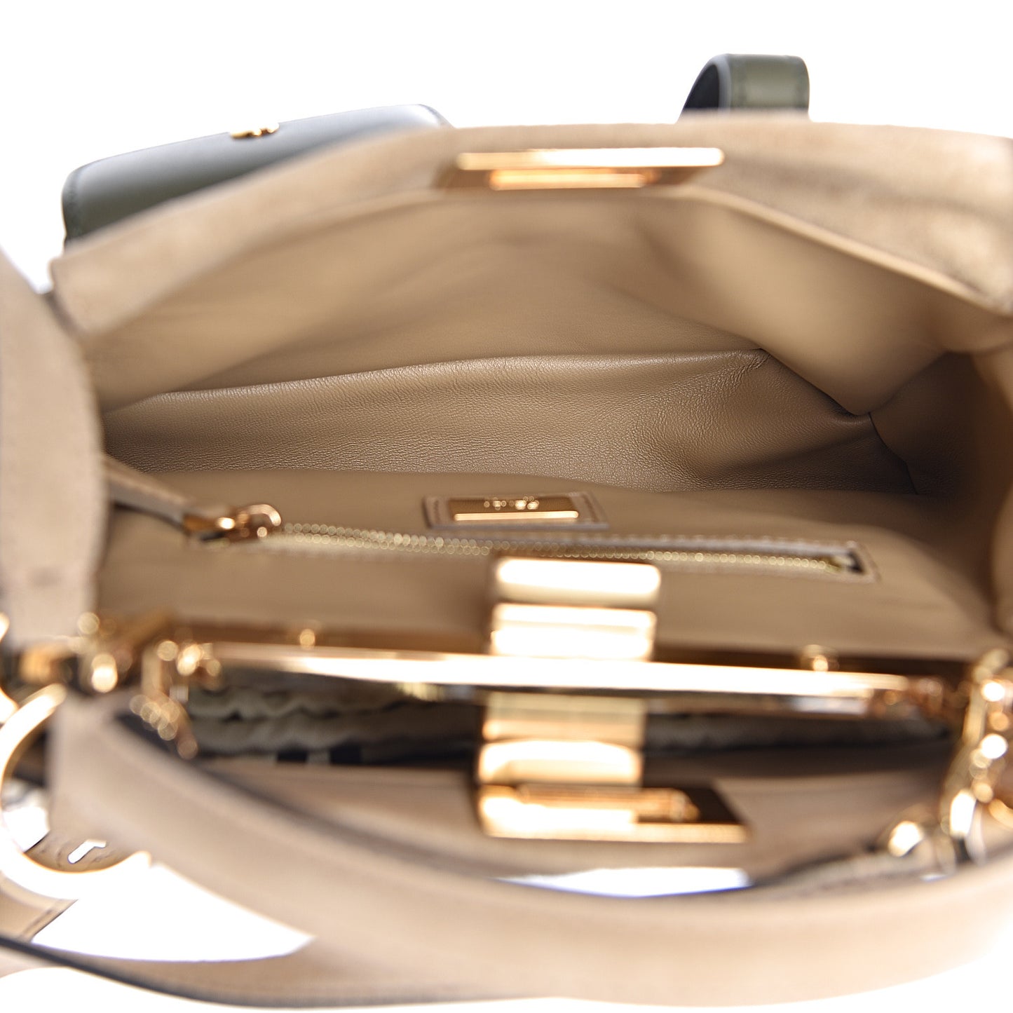 Suede Shiny Nappa Mini Pocket Peekaboo Iconic Satchel Nude Equatore