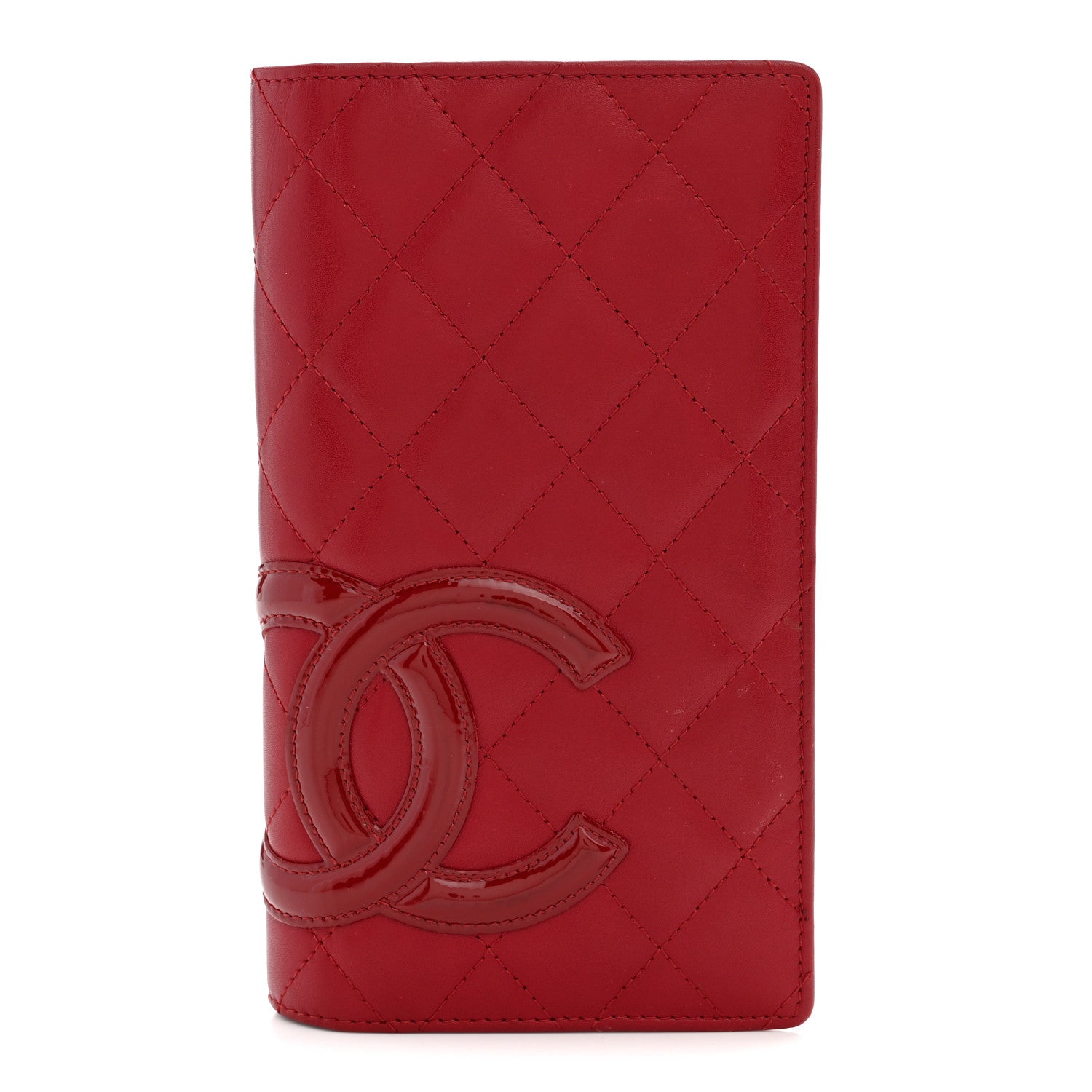 Chanel Calfskin Quilted Cambon Yen Wallet Red 1 of 11