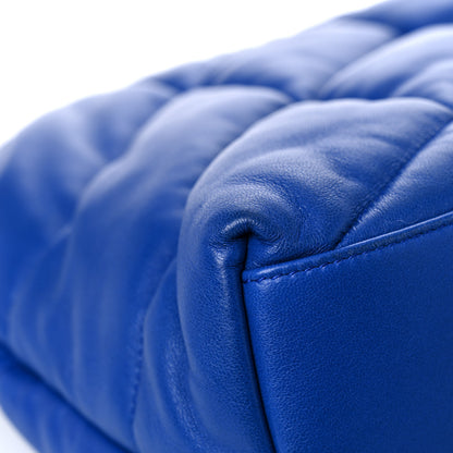 Saint Laurent Lambskin Quilted Medium Loulou Puffer Monogram Chain Satchel Majorele Blue 11 of 13