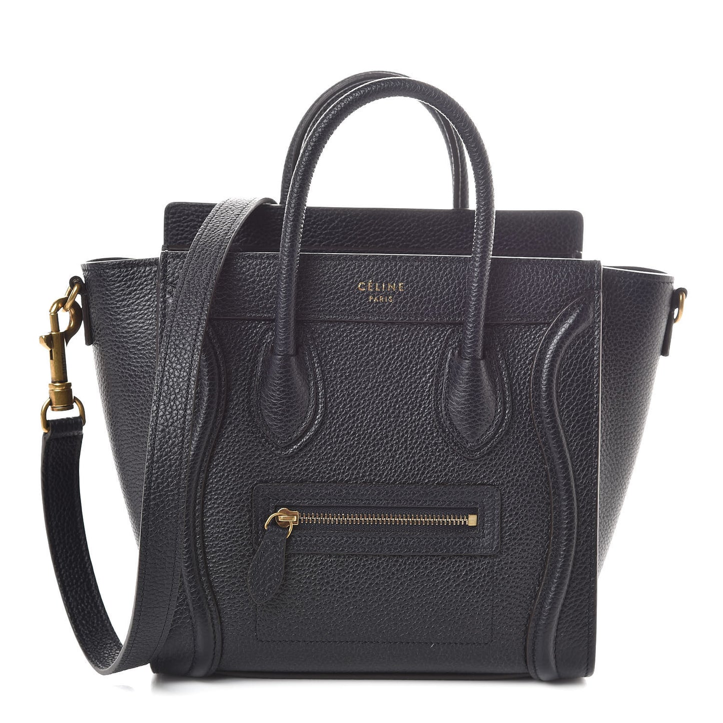 Drummed Calfskin Nano Luggage Midnight