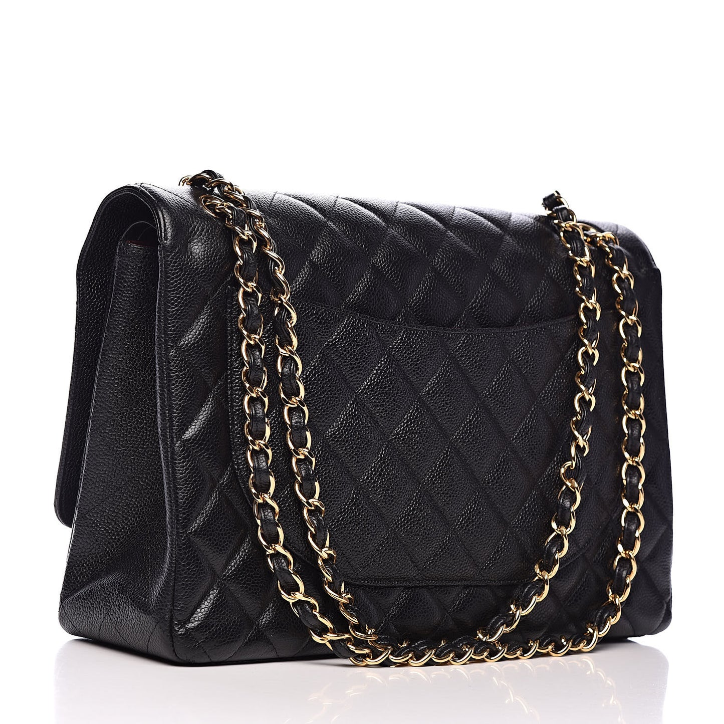 Caviar Quilted Maxi Double Flap Black