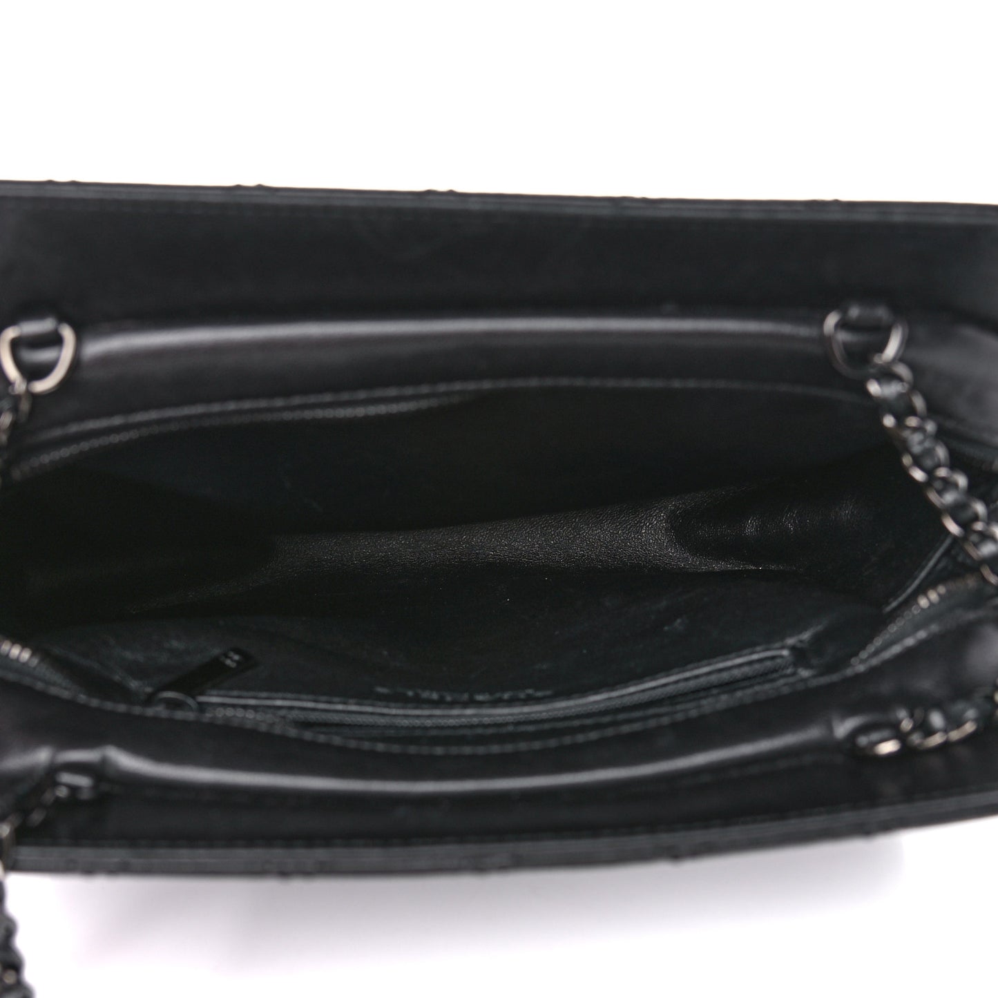 Lambskin Quilted Square Shopping Tote So Black