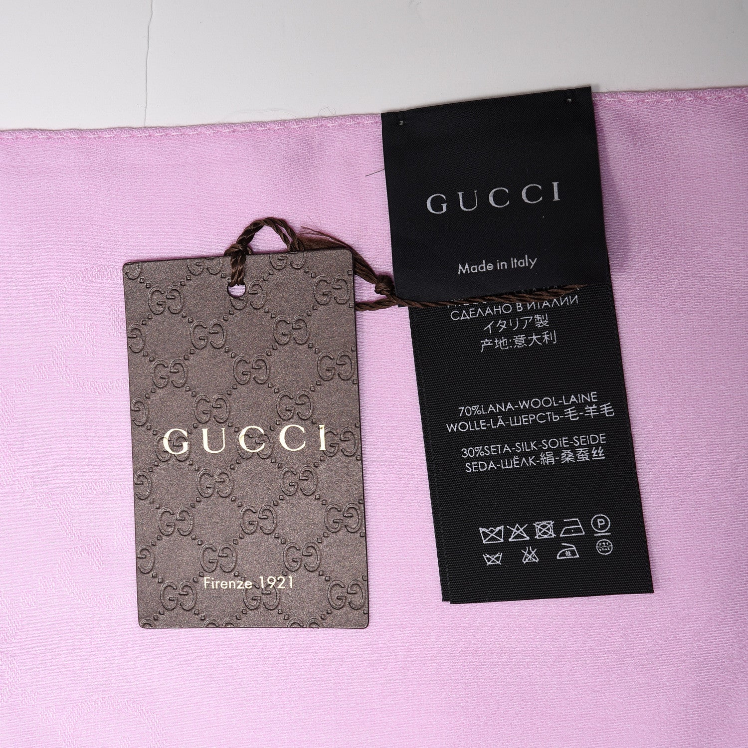 Gucci Wool Silk GG Monogram GGNat Scarf Rose 3 of 3