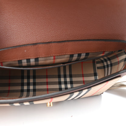 Burberry Calfskin Vintage Check Note Crossbody Bag Tan 5 of 9