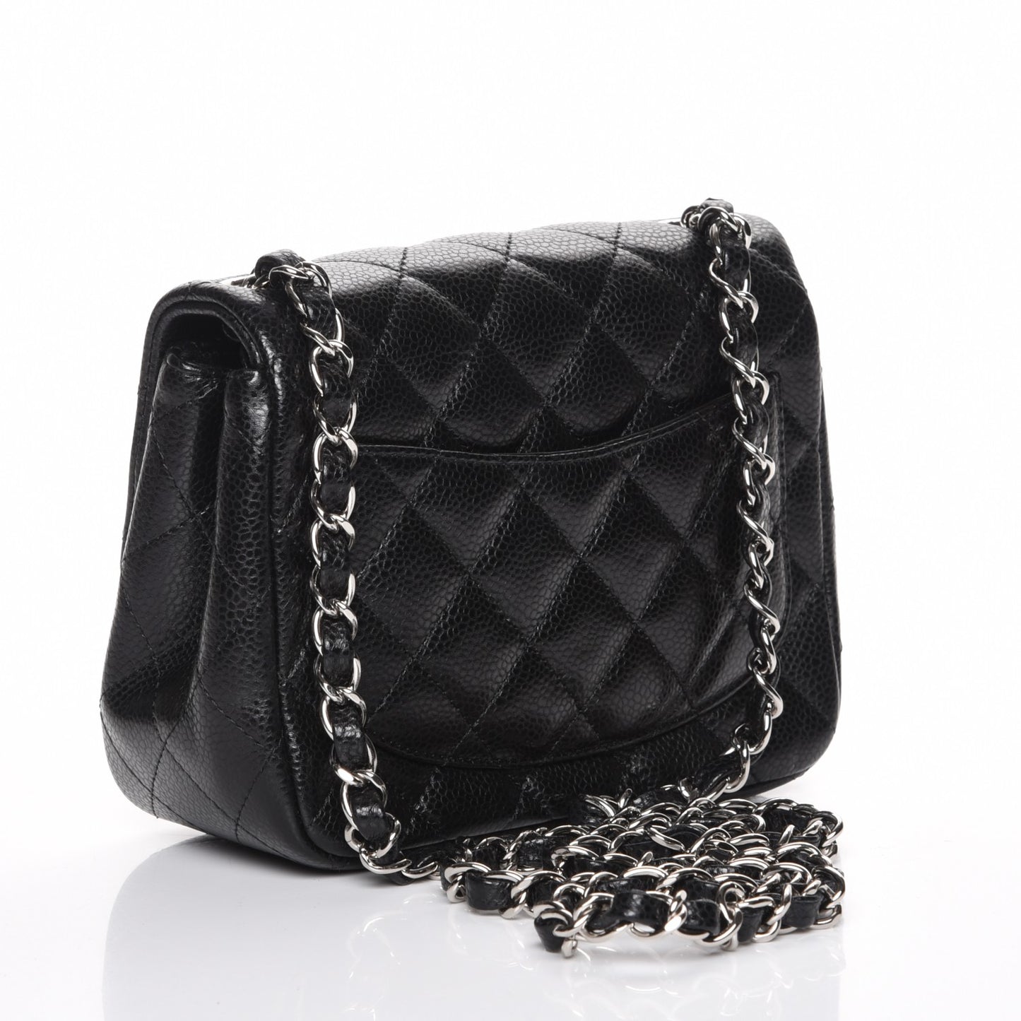 Caviar Quilted Mini Square Flap Black