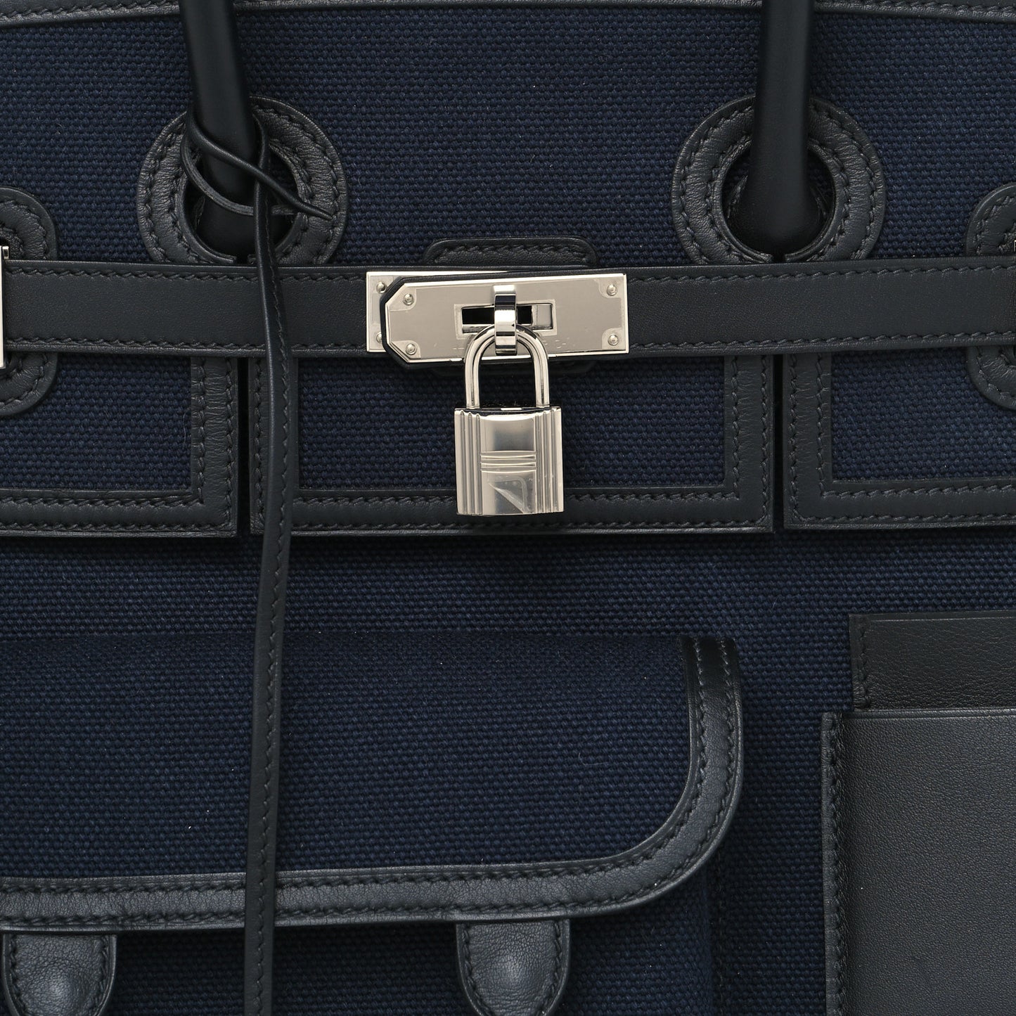 Goeland Toile Swift Cargo Birkin 35 Bleu Marine