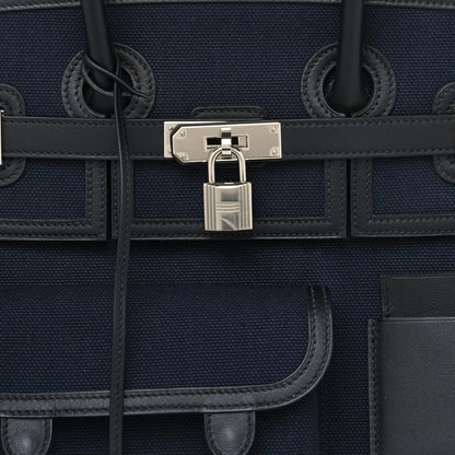 Hermes Goeland Toile Swift Cargo Birkin 35 Bleu Marine 8 of 13