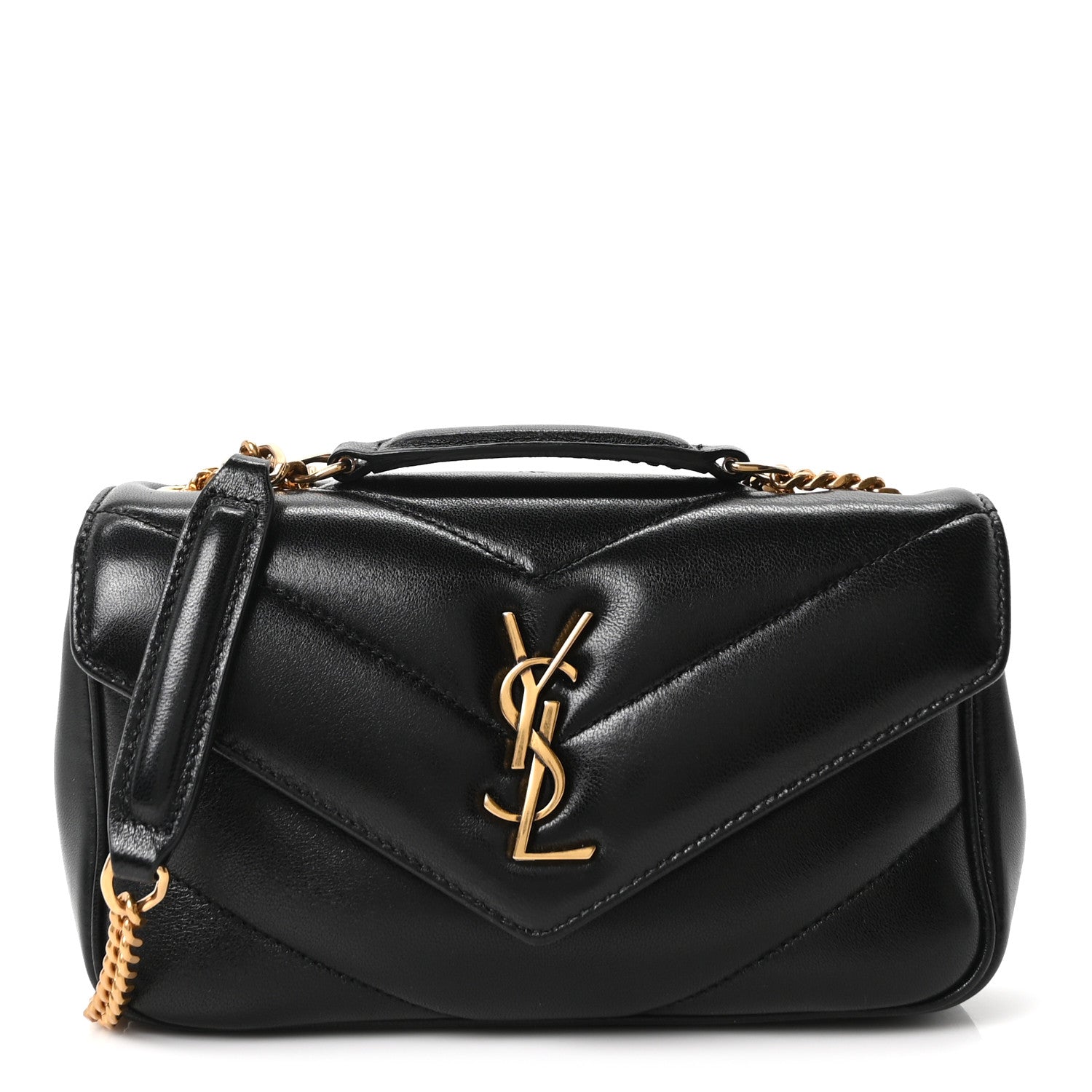Saint Laurent Lambskin Chevron Quilted Mini LouLou Black 1 of 11