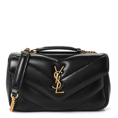 Saint Laurent Lambskin Chevron Quilted Mini LouLou Black 1 of 11