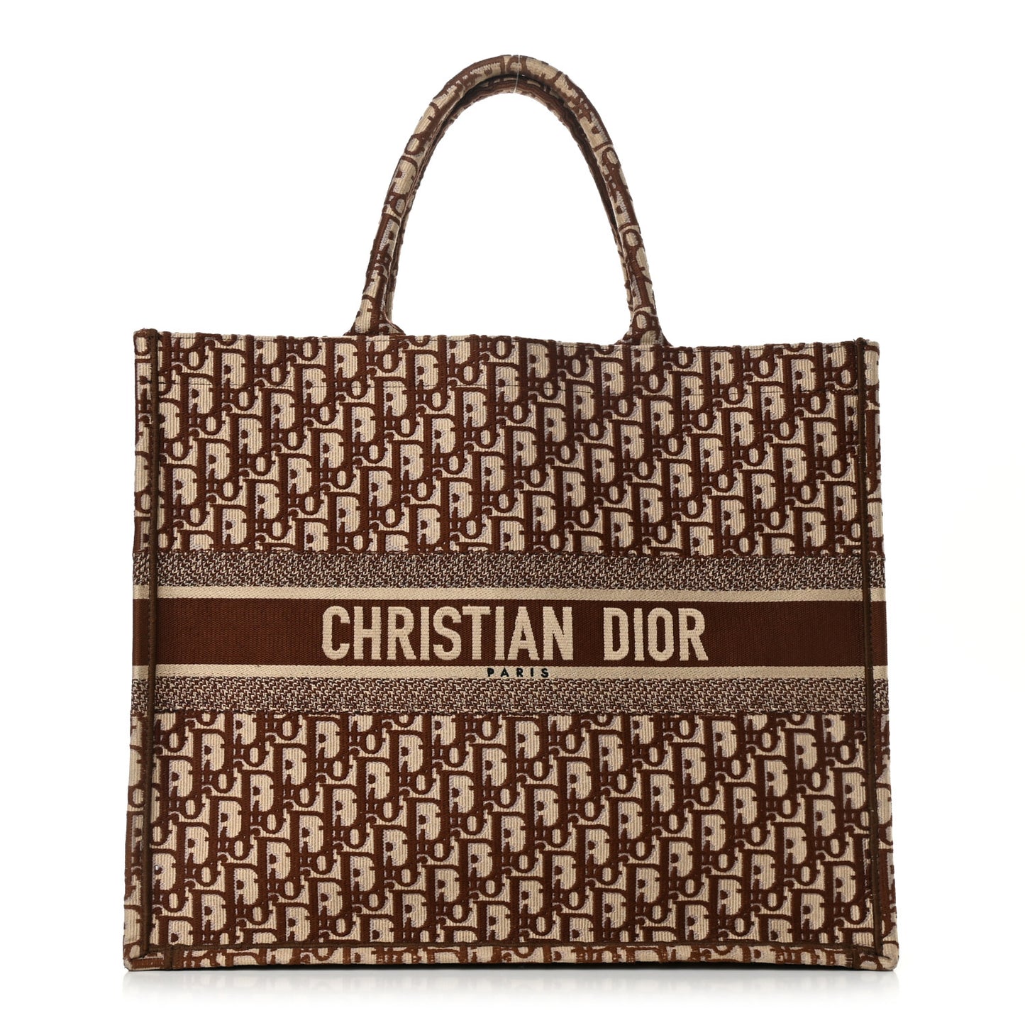 Oblique Book Tote Brown Multicolor