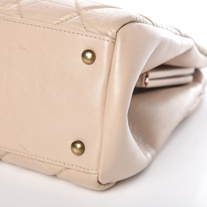 Chanel Aged Calfskin Large Just Mademoiselle Bowling Bag Beige 11 of 12