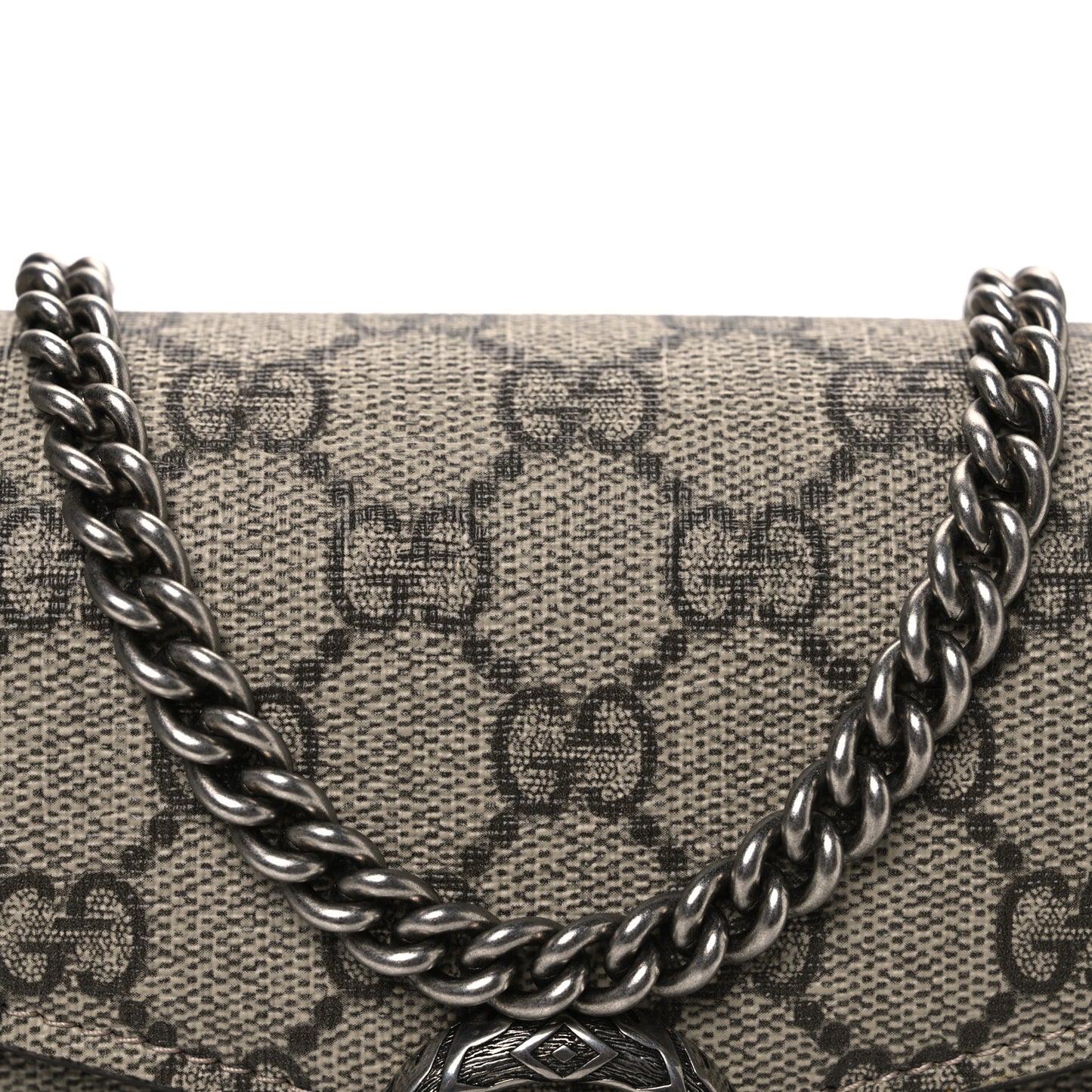 GG Supreme Monogram Mini Dionysus Chain Wallet Beige Taupe