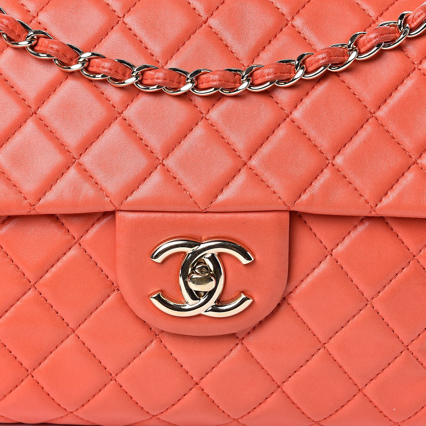 Lambskin Quilted XL Maxi Single Flap Red