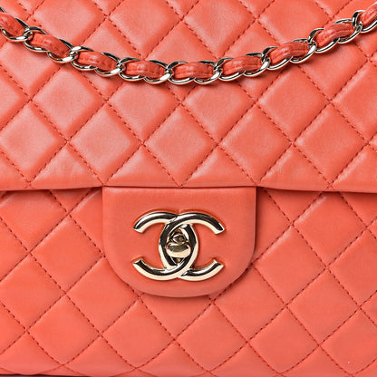 Chanel Lambskin Quilted XL Maxi Single Flap Red 16 of 16