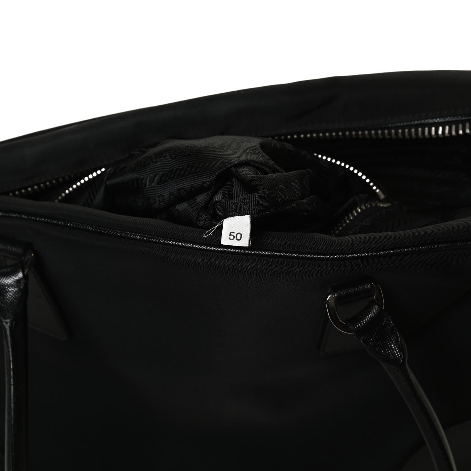 Prada Tessuto Nylon Saffiano Tote Black 9 of 10